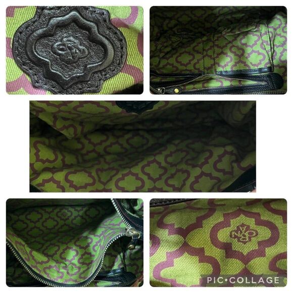 OrYANY Large Multi Pocket Pebble Leather Brown Black Bag - Picture 14 of 16